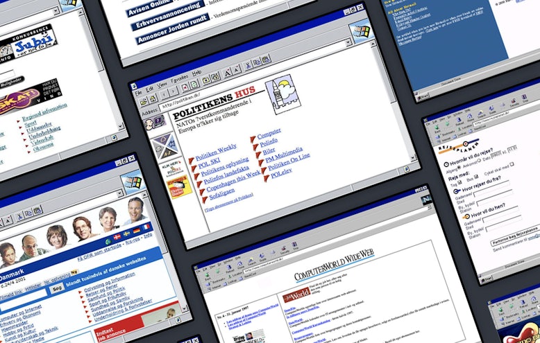 Collection of screenshots from old Danish websites