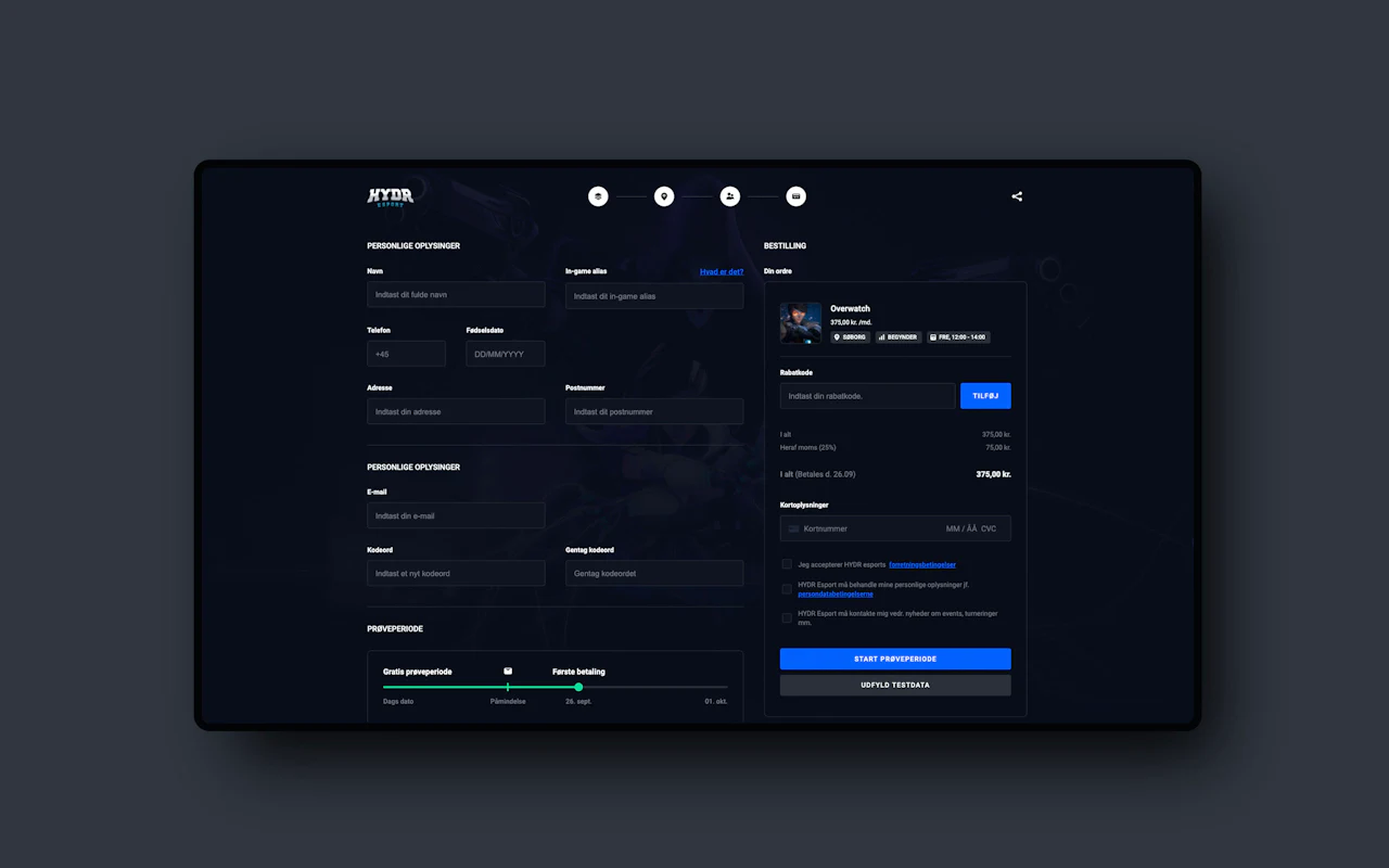 Screenshot of checkout page in the coaching platform onboarding flow