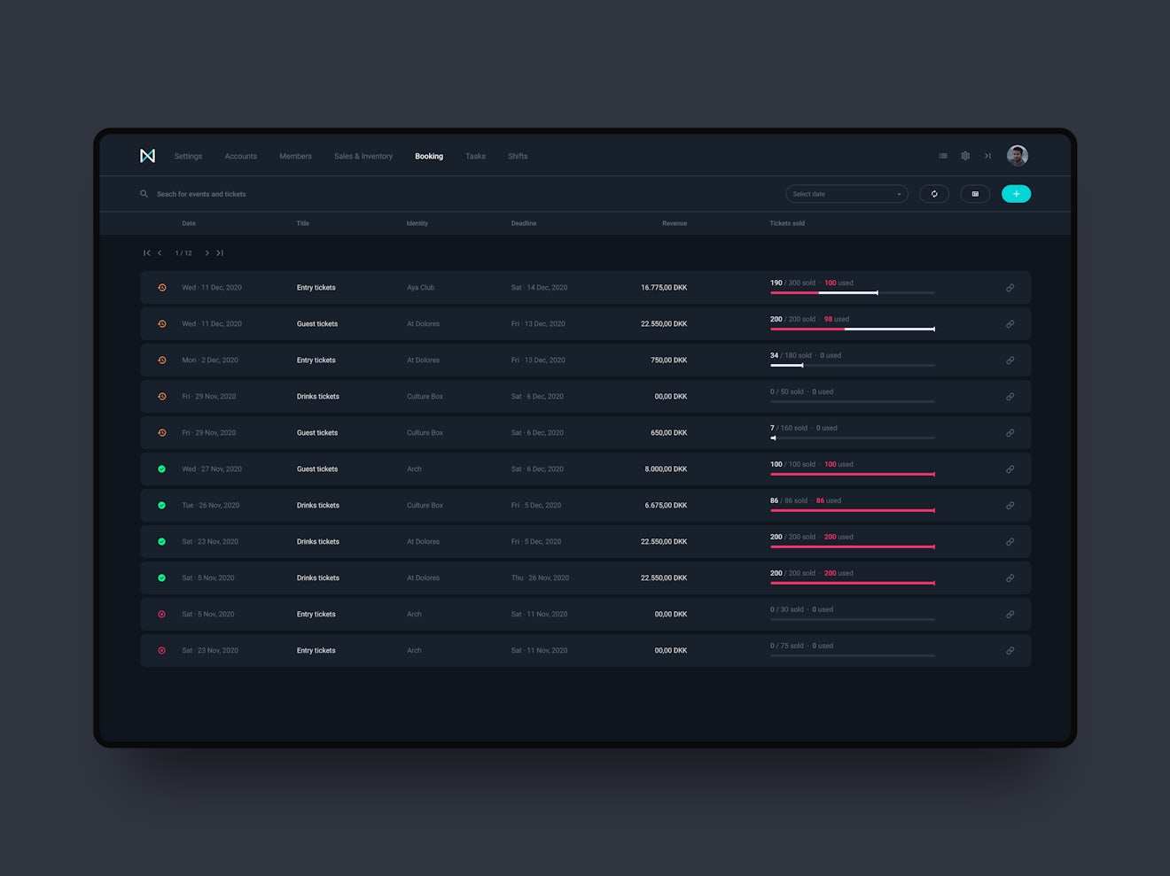 Mockup of the ticket management feature in Nyx