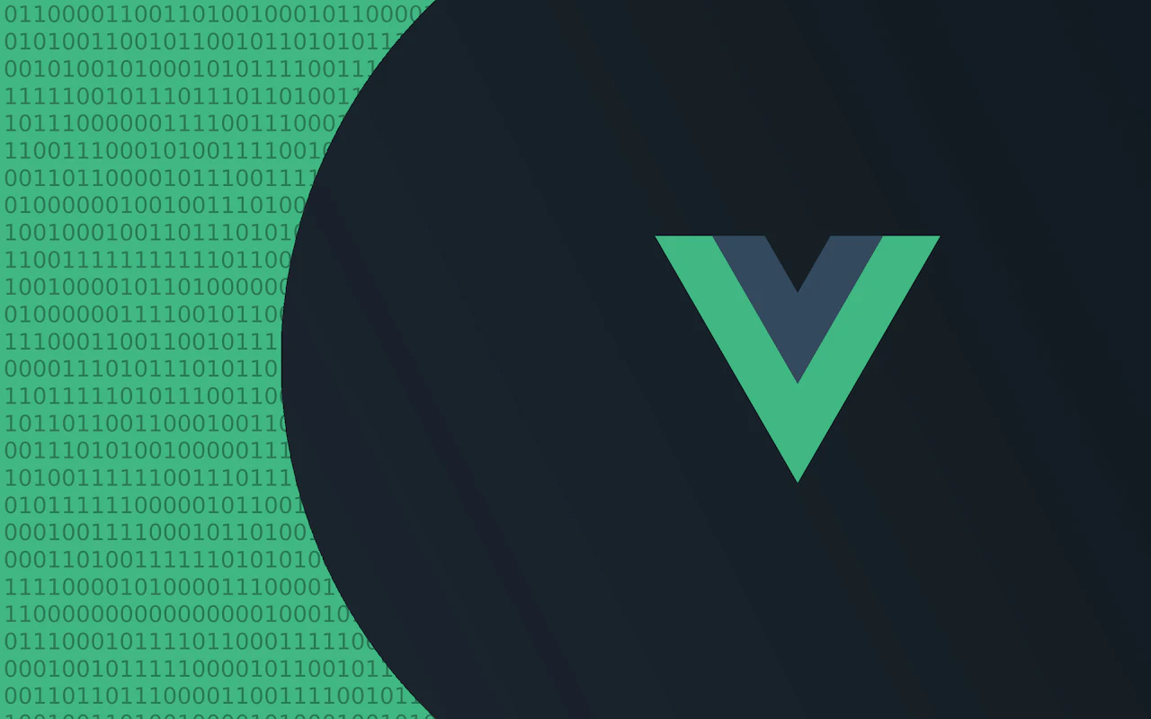 Vue.js-logoet på en mørk baggrund